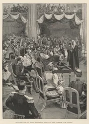 Visita real a la ciudad, lectura del discurso al Rey y la Reina de Dinamarca en el Guildhall